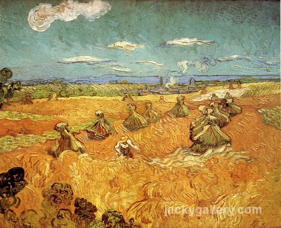 Wheat Stacks with Reaper, Van Gogh painting